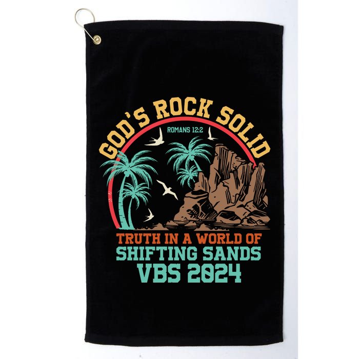 GodS Rock Solid Truth In A World Of Shifting Sands Vacation Golf Towel