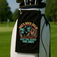 GodS Rock Solid Truth In A World Of Shifting Sands Vacation Golf Towel