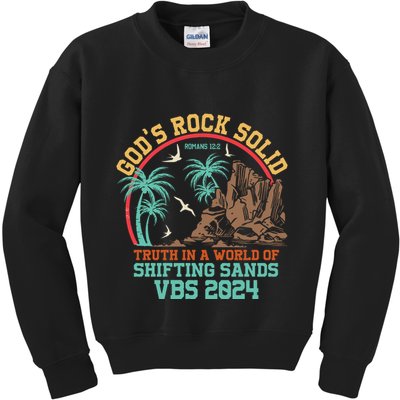 GodS Rock Solid Truth In A World Of Shifting Sands Vacation Kids Sweatshirt