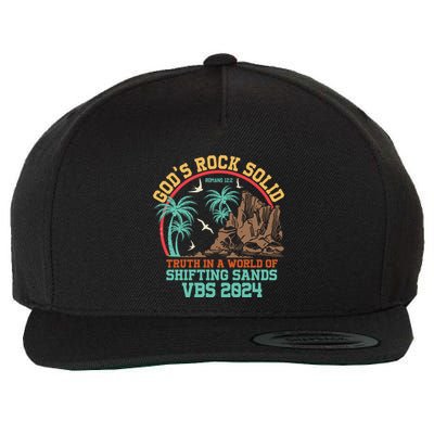GodS Rock Solid Truth In A World Of Shifting Sands Vacation Wool Snapback Cap