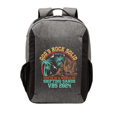 GodS Rock Solid Truth In A World Of Shifting Sands Vacation Vector Backpack
