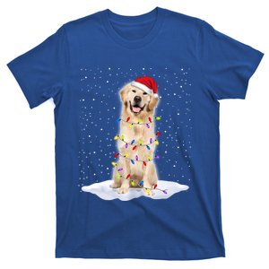 Golden Retriever Santa Christmas Tree Lights Xmas Gift T-Shirt