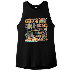 GodS Rock Solid Breaker Rock Beach Vbs 2024 Christian Gift Ladies PosiCharge Tri-Blend Wicking Tank