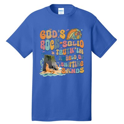 GodS Rock Solid Breaker Rock Beach Vbs 2024 Christian Gift Tall T-Shirt