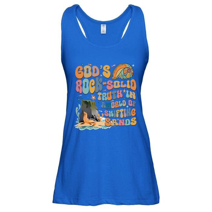 GodS Rock Solid Breaker Rock Beach Vbs 2024 Christian Gift Ladies Essential Flowy Tank