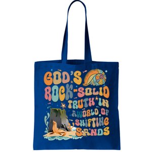 GodS Rock Solid Breaker Rock Beach Vbs 2024 Christian Gift Tote Bag