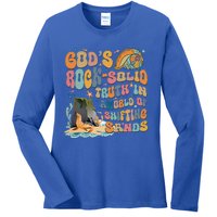 GodS Rock Solid Breaker Rock Beach Vbs 2024 Christian Gift Ladies Long Sleeve Shirt