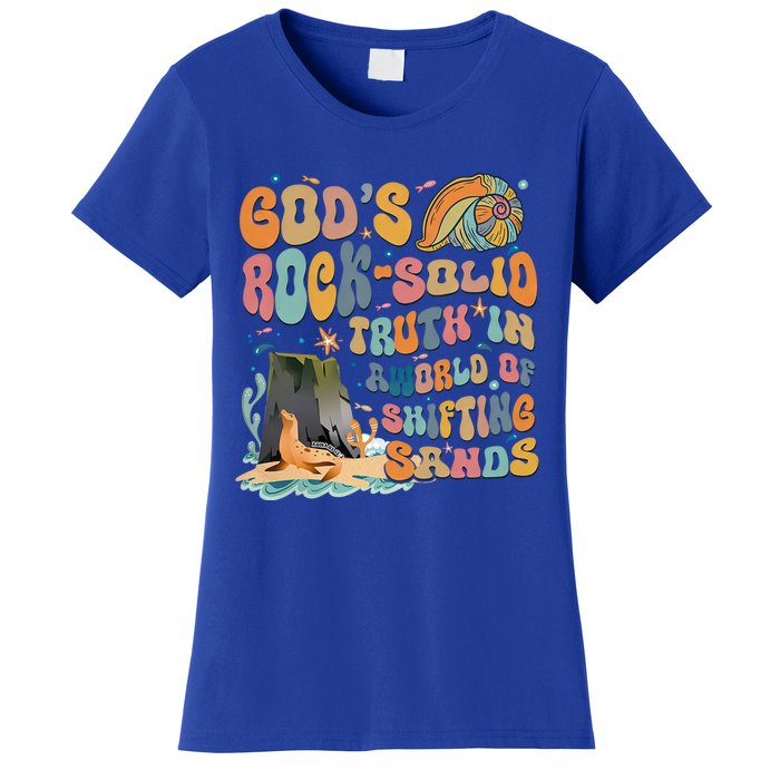 GodS Rock Solid Breaker Rock Beach Vbs 2024 Christian Gift Women's T-Shirt