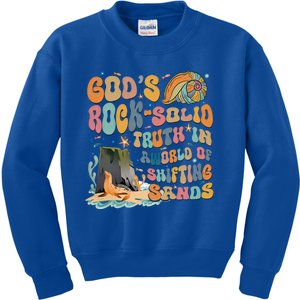 GodS Rock Solid Breaker Rock Beach Vbs 2024 Christian Gift Kids Sweatshirt