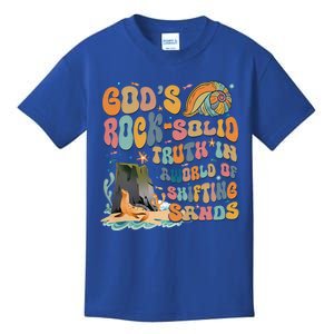 GodS Rock Solid Breaker Rock Beach Vbs 2024 Christian Gift Kids T-Shirt