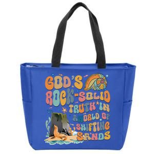 GodS Rock Solid Breaker Rock Beach Vbs 2024 Christian Gift Zip Tote Bag