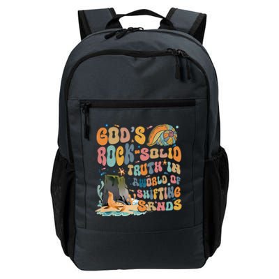 GodS Rock Solid Breaker Rock Beach Vbs 2024 Christian Gift Daily Commute Backpack