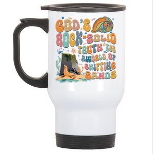 GodS Rock Solid Breaker Rock Beach Vbs 2024 Christian Gift Stainless Steel Travel Mug