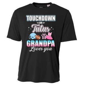 Gender Reveal Touchdowns Tutus Grandpa Matching Baby Party Cooling Performance Crew T-Shirt