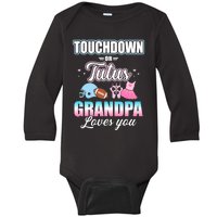 Gender Reveal Touchdowns Tutus Grandpa Matching Baby Party Baby Long Sleeve Bodysuit