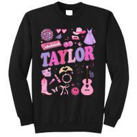 Girl Retro Taylor First Name Personalized Groovy 70S 80S Sweatshirt