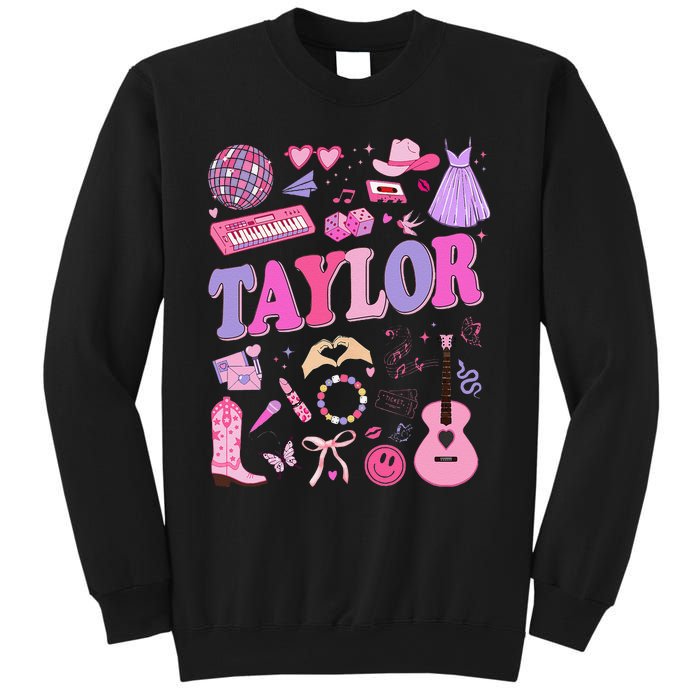 Girl Retro Taylor First Name Personalized Groovy 70S 80S Sweatshirt