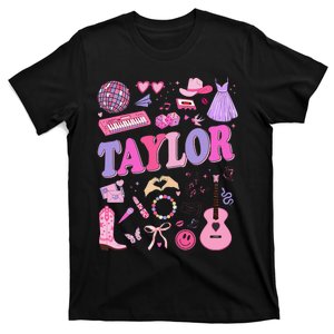 Girl Retro Taylor First Name Personalized Groovy 70S 80S T-Shirt