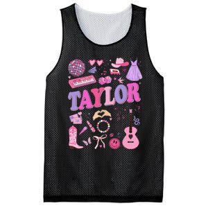 Girl Retro Taylor First Name Personalized Groovy 70S 80S Mesh Reversible Basketball Jersey Tank