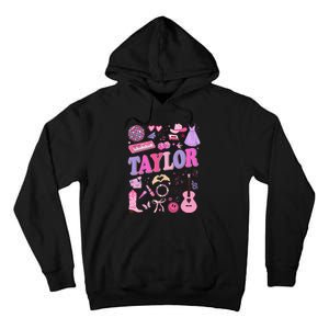 Girl Retro Taylor First Name Personalized Groovy 70S 80S Tall Hoodie