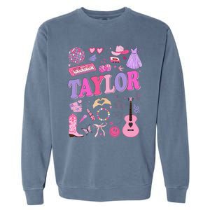 Girl Retro Taylor First Name Personalized Groovy 70S 80S Garment-Dyed Sweatshirt