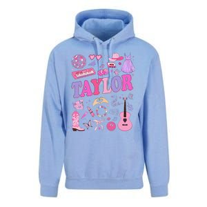 Girl Retro Taylor First Name Personalized Groovy 70S 80S Unisex Surf Hoodie