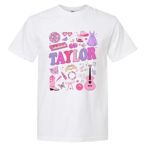 Girl Retro Taylor First Name Personalized Groovy 70S 80S Garment-Dyed Heavyweight T-Shirt