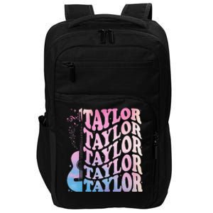 Girl Retro Taylor First Name Personalized Groovy 80s Impact Tech Backpack