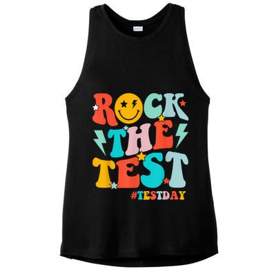 Groovy Rock The Test Testing Day Motivational Students Ladies PosiCharge Tri-Blend Wicking Tank