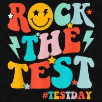 Groovy Rock The Test Testing Day Motivational Students Ladies PosiCharge Tri-Blend Wicking Tank