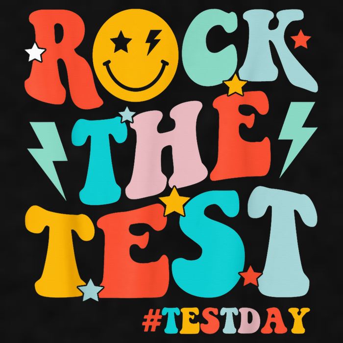 Groovy Rock The Test Testing Day Motivational Students Ladies PosiCharge Tri-Blend Wicking Tank