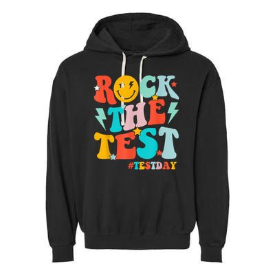 Groovy Rock The Test Testing Day Motivational Students Garment-Dyed Fleece Hoodie