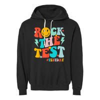 Groovy Rock The Test Testing Day Motivational Students Garment-Dyed Fleece Hoodie