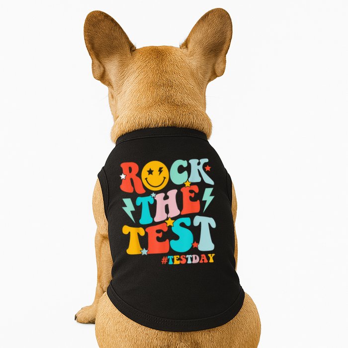 Groovy Rock The Test Testing Day Motivational Students Doggie Tank
