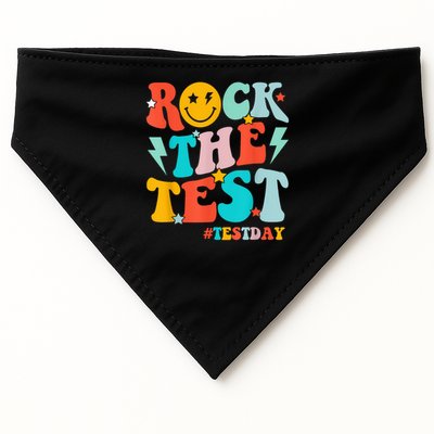 Groovy Rock The Test Testing Day Motivational Students USA-Made Doggie Bandana