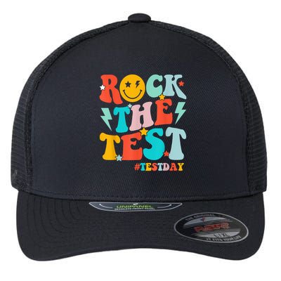 Groovy Rock The Test Testing Day Motivational Students Flexfit Unipanel Trucker Cap
