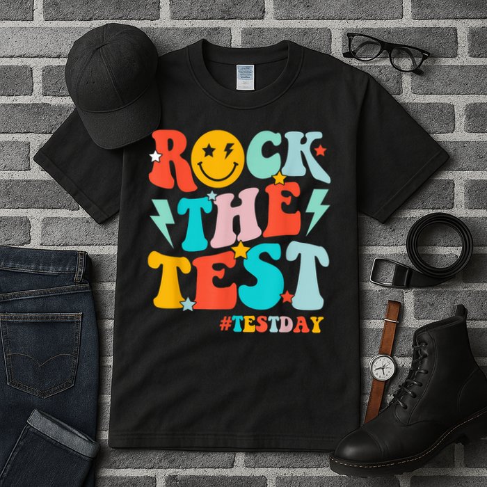 Groovy Rock The Test Testing Day Motivational Students Tall T-Shirt