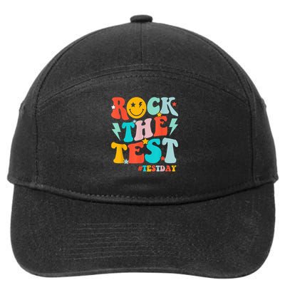 Groovy Rock The Test Testing Day Motivational Students 7-Panel Snapback Hat