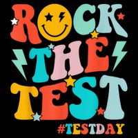 Groovy Rock The Test Testing Day Motivational Students 7-Panel Snapback Hat