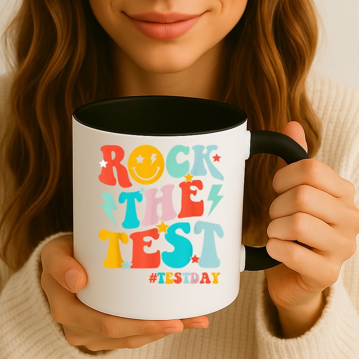 Groovy Rock The Test Testing Day Motivational Students Mug