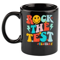 Groovy Rock The Test Testing Day Motivational Students 11oz C Handle Ceramic Mug