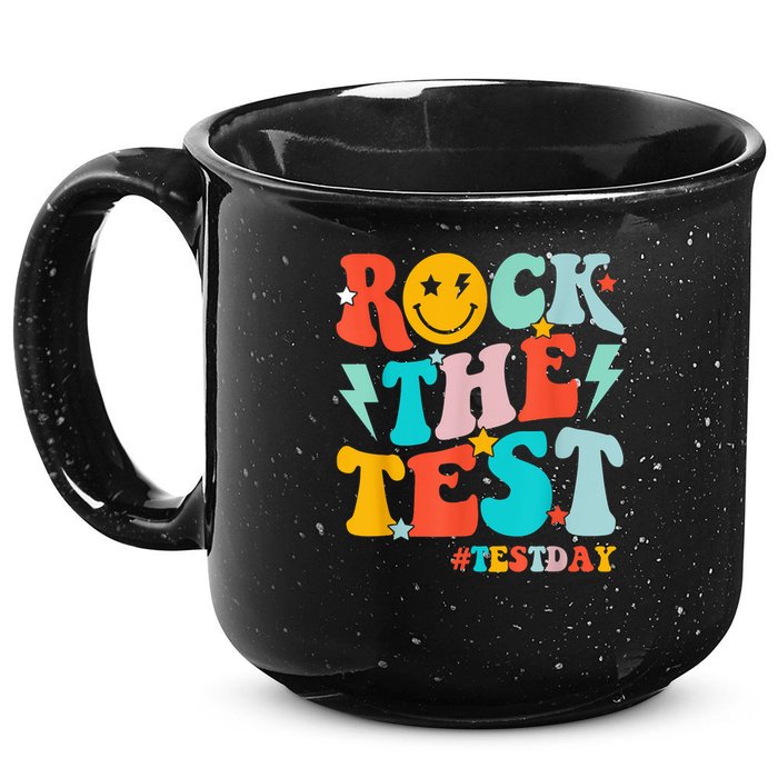 Groovy Rock The Test Testing Day Motivational Students 15oz Campfire Ceramic Mug