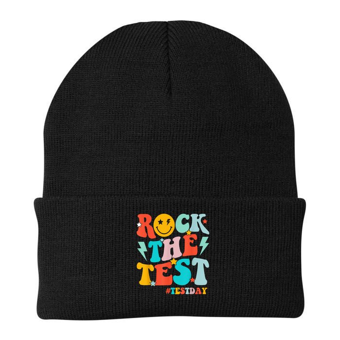 Groovy Rock The Test Testing Day Motivational Students Beanie