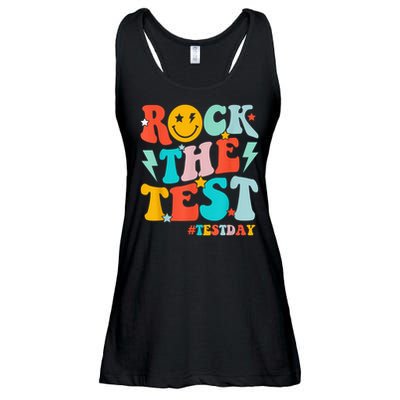 Groovy Rock The Test Testing Day Motivational Students Ladies Essential Flowy Tank