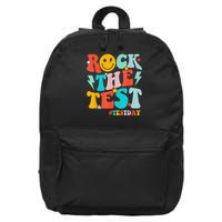 Groovy Rock The Test Testing Day Motivational Students 16 in Basic Backpack