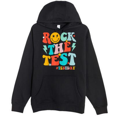 Groovy Rock The Test Testing Day Motivational Students Premium Pullover Hoodie
