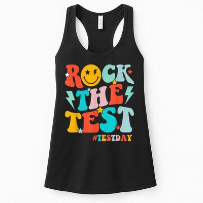 Groovy Rock The Test Testing Day Motivational Students Womens Tank Top