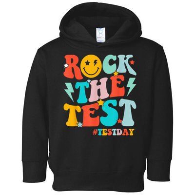 Groovy Rock The Test Testing Day Motivational Students Toddler Hoodie