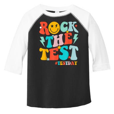 Groovy Rock The Test Testing Day Motivational Students Toddler Fine Jersey T-Shirt