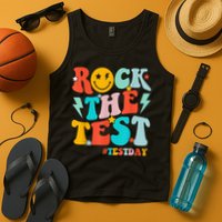 Groovy Rock The Test Testing Day Motivational Students Tank Top